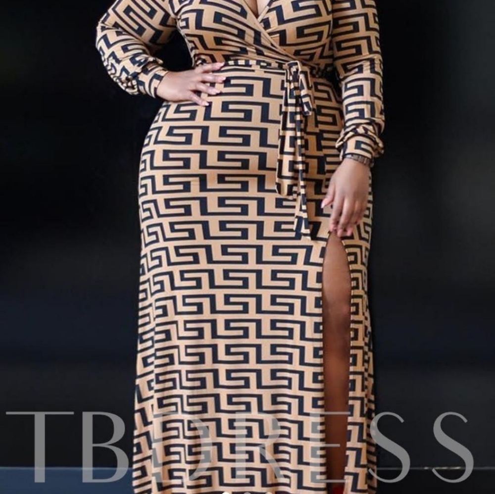TB DRESS GREEK KEY MAXI DRESS